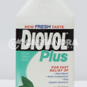 Diovol Plus Fresh Mint Taste  For Fast Relief of Heartburn, Acid indigestion Gas, Upset Stomach Low Sodium Sucrose Free Magnesium Supplemnt 350 mL