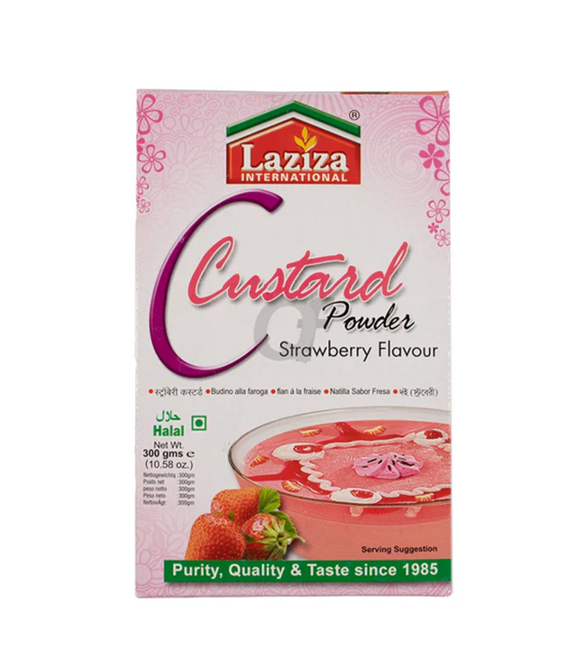 LAZIZA Custard Powder STRAWBERRY 300 gm - Image 2