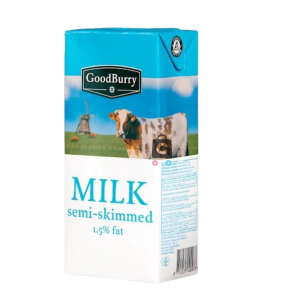Goodburry UHT Semi- Skimmed Milk 1.5% Fat  1lt