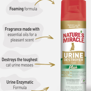 Nature's Miracle Urine Destroyer Foam PLUS for Cats - 17.5oz